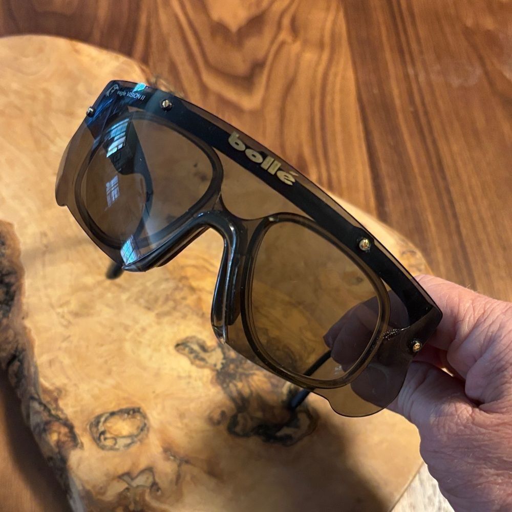Bolle Eagle Vision II Shield Wrap Sunglasses Made In France with Optical Insert